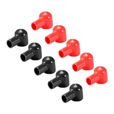 Battery Terminal Insulating Rubber Protector Covers 20x12mm Red Black 5 Pairs