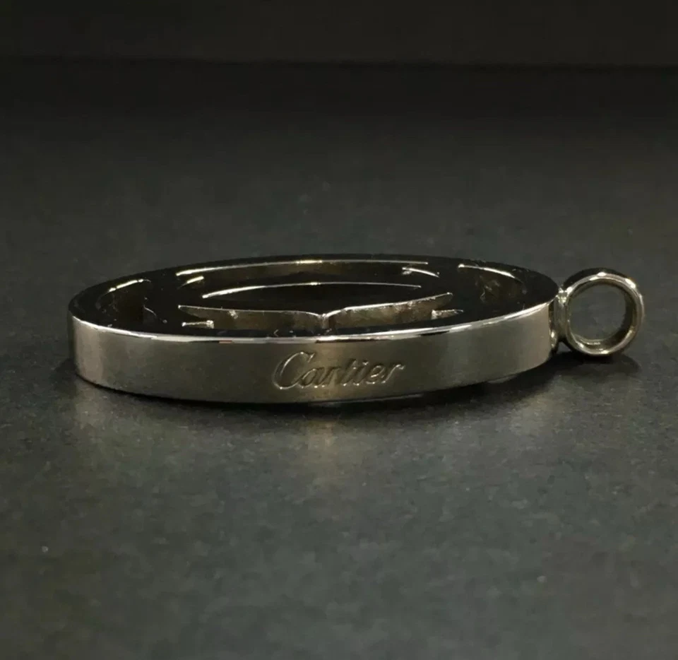 Cartier 2C Logo Silver Tone Pendant Top Charm/2AF2884 - Image 4 of 4