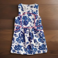 Janie and Jack Toddler Girls Cobalt Blue Floral Dress Sleeveless Lined Size 3T