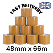Strong Brown Tape Buff Parcel Packing Tape 48MM X 66M Box Sealing Rolls Bulk
