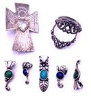 Vintage sterling silver jewelry lot by Carolyn Pollack 7 pieces brooch pendants