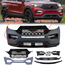 For 2020-2023 Ford Explorer Front Bumper Grille Assembly w/Pair Fog Lights