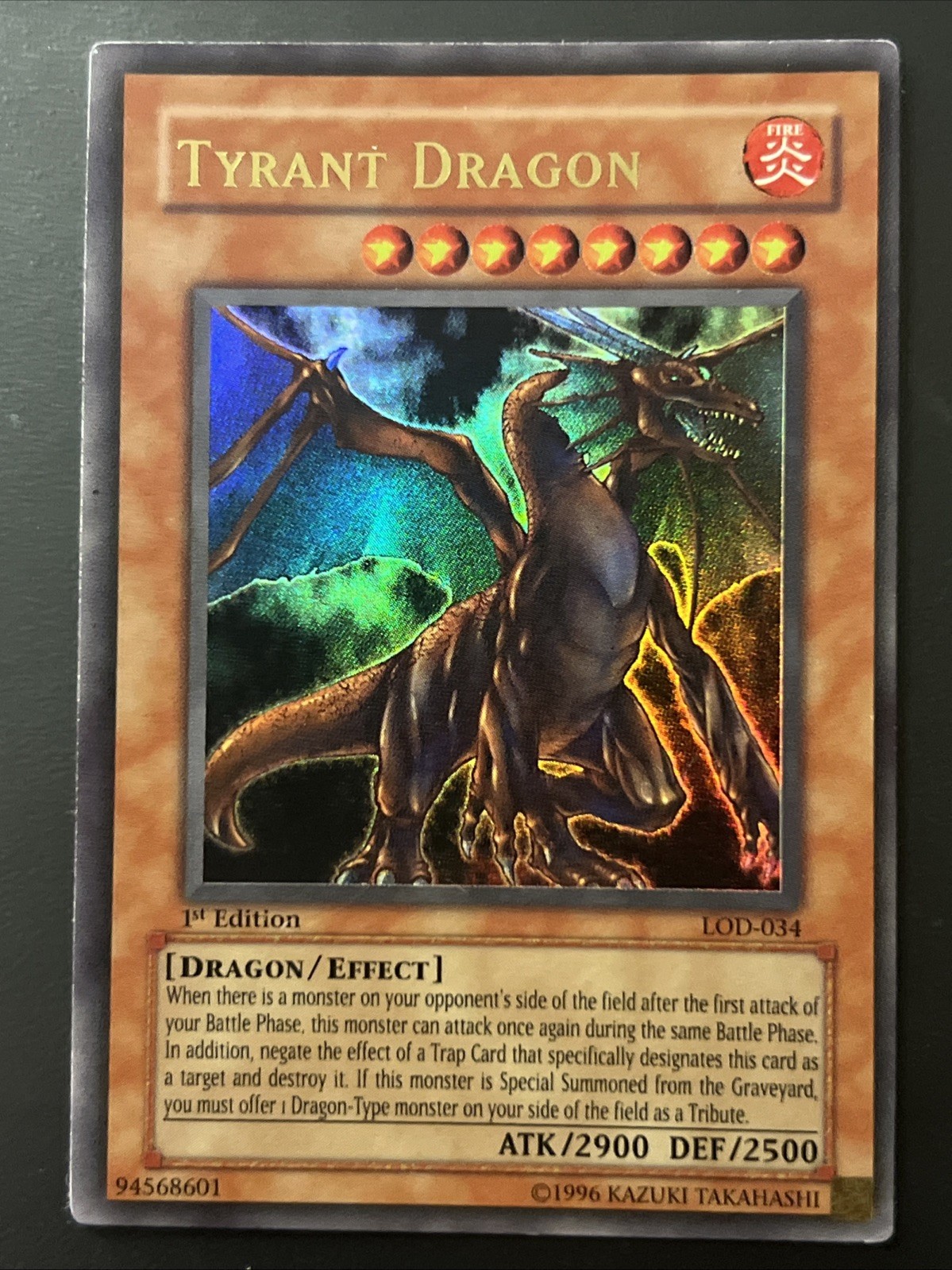 Yu-Gi-Oh! TCG Tyrant Dragon LOD-034 Legacy of Darkness 1st Edition MP