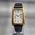 Seiko Tank Watch Women 21mm White Dial Gold Tone Rectangle 4N00-6950 New Battery