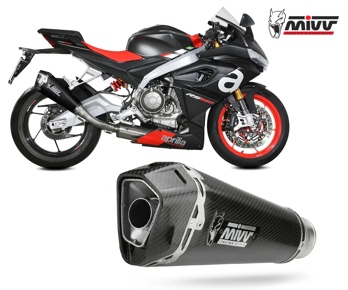 Mivv Full Exhaust inox DELTA RACE Carbon Highfor APRILIA RS 660 2020 > 2024