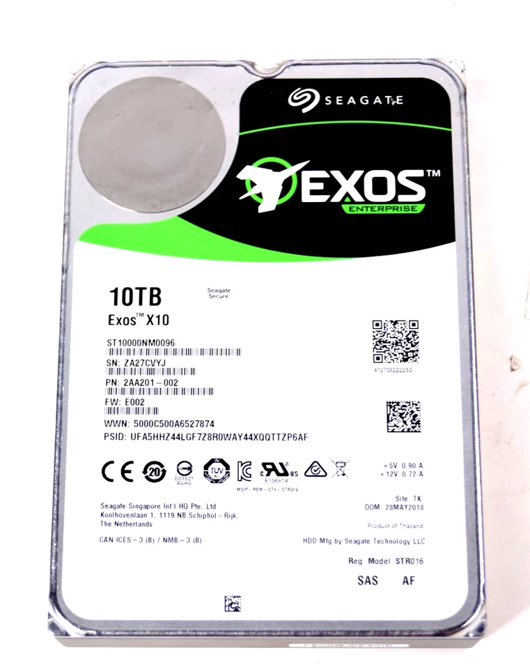 Seagate ST1000NM0096 Exos Enterprise 10TB 3.5" 7200 RPM SAS Hard Drive - Image 1 of 4