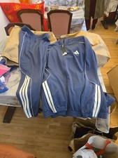 Image of ADIDAS STADIUM 2 piece TRACKSUIT FULL ZIP BLUE UK XL MENS NEW