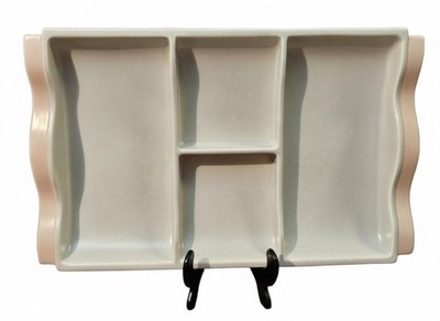 Poole Pottery Peach Bloom & Seagull 4-Section Hors D Oeuvres Tray 34cm Vintage