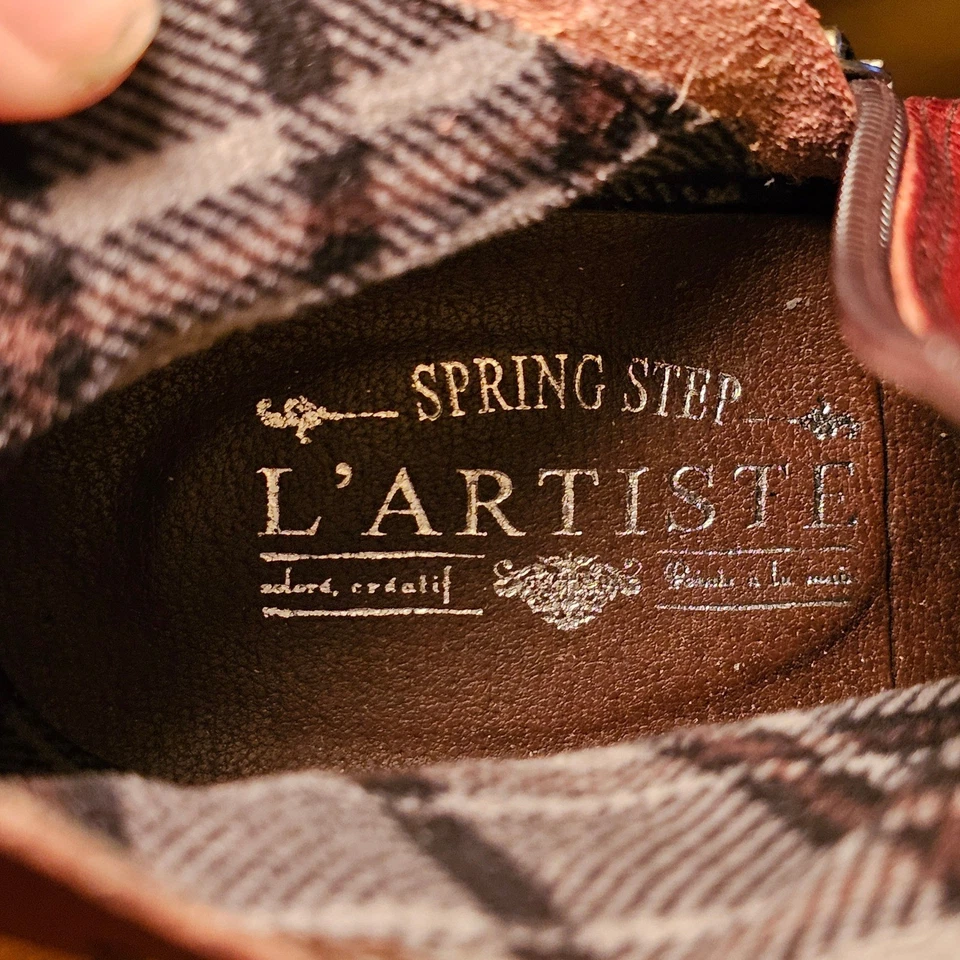 SPRING STEP L ARTISTE Botines de Cuero Tachonado Mujer Talla 38 Vaquero Occidental Foto 2 de 4