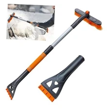 31.5" Detachable Snow Brush and Ice Scraper for Car Windshield, 2-in-1 Orange
