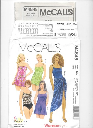 McCall's 4848, Women's Tops, Swim Dress, Shorts, Wrap, Sewing Pattern, 26W-32W - Picture 2 of 5