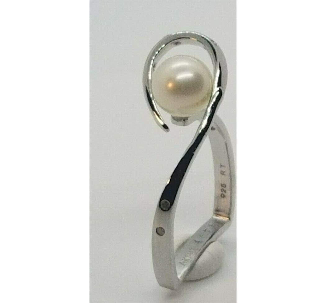 #3639967 Akimio DIA Pearl Ring Size 7 | eBay