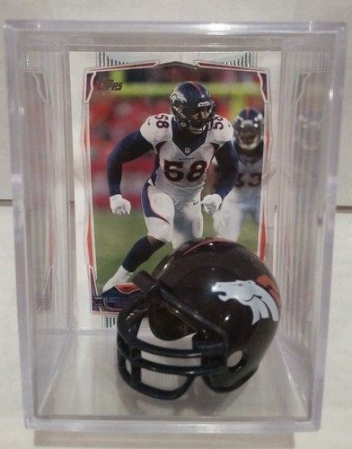 Von Miller Denver Broncos Mini Helmet Card Display Case Shadowbox LB Autograph - Picture 2 of 7