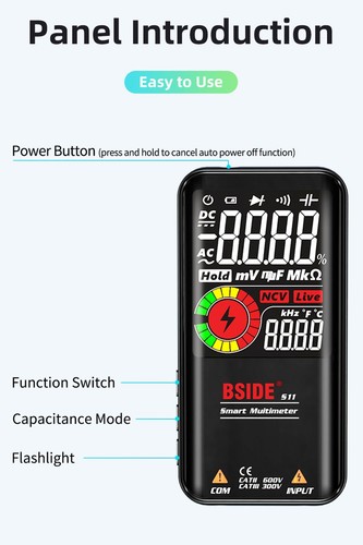 Digital Smart Multimeter Spannungsdetektor Farbe LCD Display Profi Messgerät - Bild 5 von 17