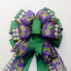 Mardi Gras Bow, Jester Boots Print, Metallic Diamond Pattern, Emerald Green Dupi