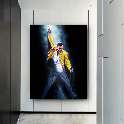 Tableau Toile Murale Moderne Freddie Mercury Abstract SINGLE - Impression Photo Artistique, Neuf