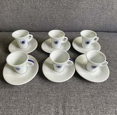 Ancap 2.5oz (6) Espresso Coffee Cup & (6) Saucer- 12 pc made in Italy 2016