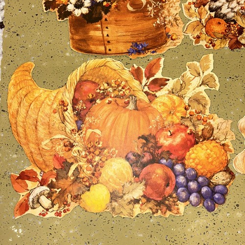 Ancien poinçon automne Thanksgiving feuilles de dinde maïs découpé à la découpe Cornucopia automne - Photo 4/6