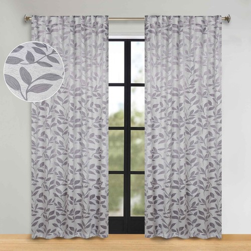 Leaves Washable Room Darkening 52" Back Tabs Blackout Curtains, Set of 2 - Picture 72 of 156