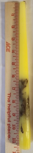 Vintage MCM Taper Candles Pale Yellow 11.5" Handmade Wyoming New West Set of 2 - Picture 6 of 7
