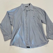 Alfani Dress Shirt Men 2XL 18 Gray 100 Cotton Long Sleeve Classic Formal Fitted