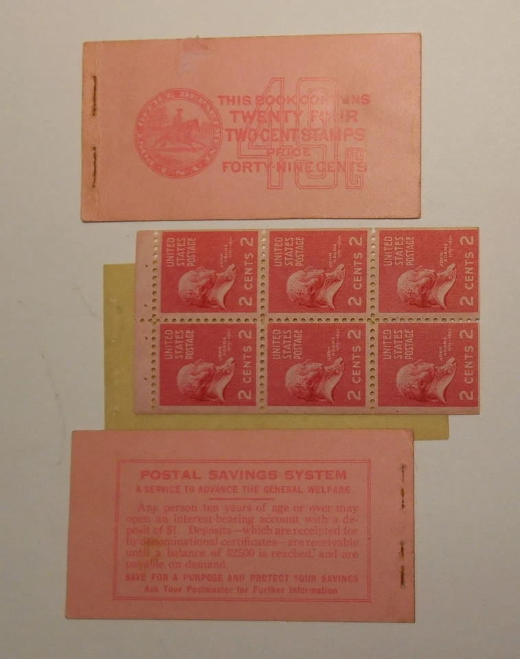 1942 Adams 2c BK98 (with Sc 806b pane 2.5 mm gutter) MNH exploded - Image 2 of 3