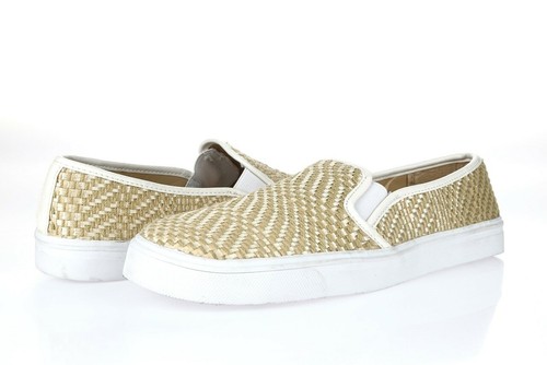 DV Dolce Vita Damen-Slipper hautfarben Stoff Halbschuhe Freizeit Komfort Größe 10 - Bild 2 von 6