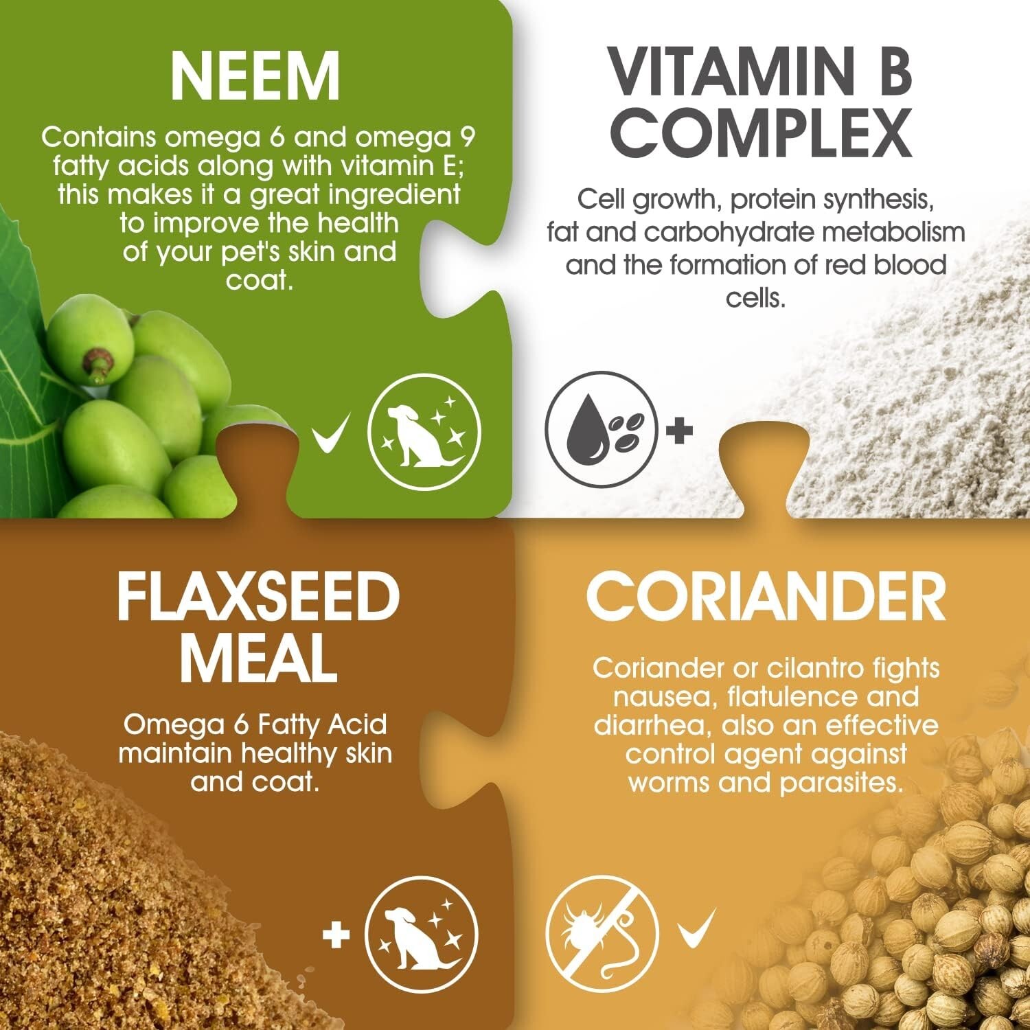 100 Natural Flea and Tick Prevention Chewable Pills for All Dogs, Made