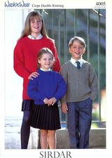Sirdar DK Knitting Pattern 4005 Sweaters, Tunic for Children 24"-36" 4 - 16yrs