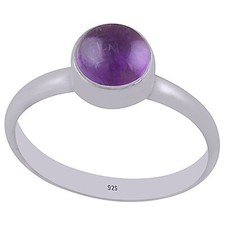 GORGEOUS SPLIT SHANK AROUND AMETHYST ROUND SHAPE 925 STERLING SOLID SILVER RING