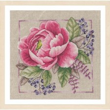Lanarte telpakket "Huis en tuin, Blooming rouge", 33x33cm