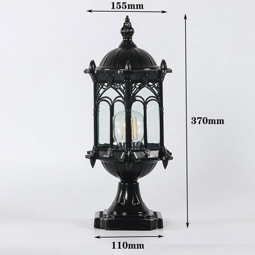 Black Pillar Light Modern Lantern Garden Lighting Outdoor Yard Gate Post Lamp - Picture 2 of 7