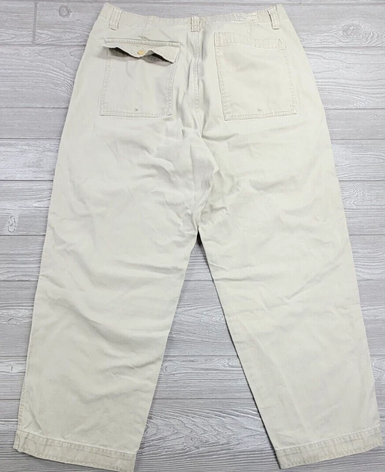 Vtg Nautica Pants Men 36X29 Beige Double Knee Trousers Y2K Baggy Skater Workwear - Image 4 of 4