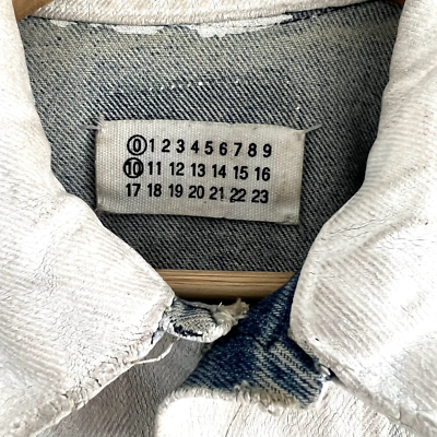 Maison Margiela 0 10 AW1999 Artisanal White Painted Denim Jacket