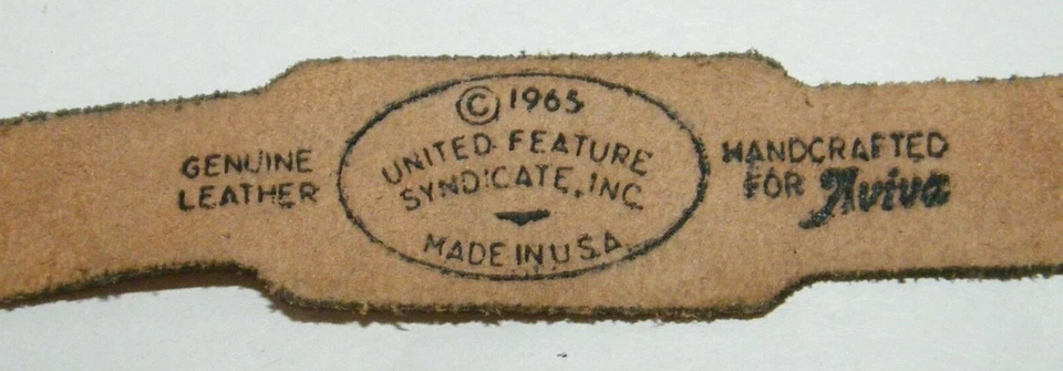 1958 PEANUTS SNOOPY КОЖАНАЯ ПРЯЖКА БРАСЛЕТ AVIVA «LEE» - Изображение 4 из 4