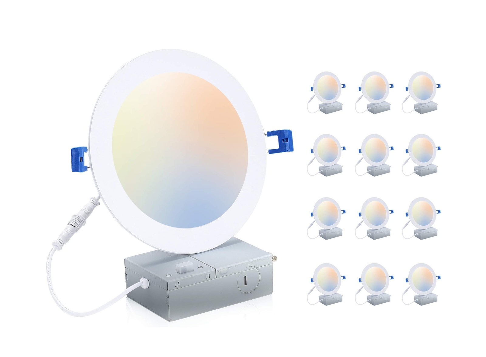 Cloudy Bay 6 inch 3000K/ 4000K/ 5000K Three Color Temperature Selectable, Dim...