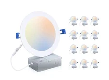 Cloudy Bay 6 inch 3000K/ 4000K/ 5000K Three Color Temperature Selectable, Dim...