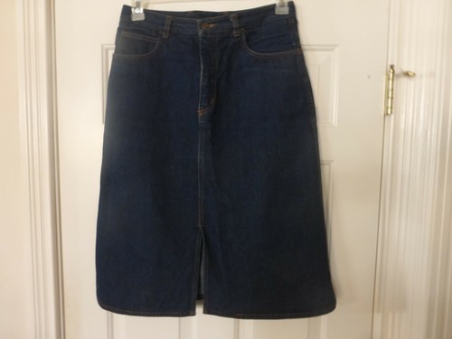 Vintage Liz Claiborne Denim Skirt 100% Cotton Skirt 5 Pocket sz 12 Dark Wash - Picture 2 of 3