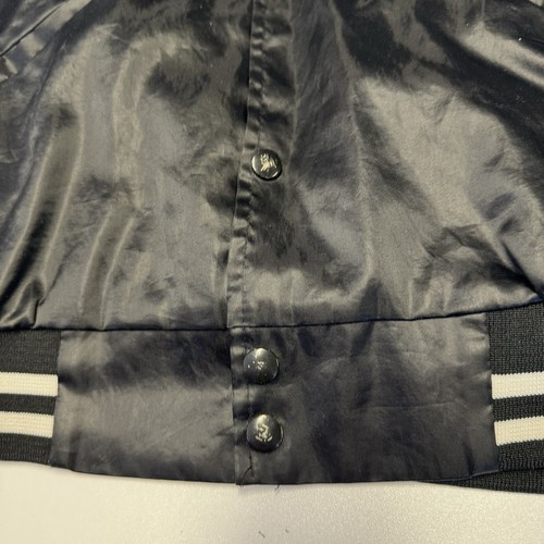 Vintage Colorado Rockies Satin Jacket Adult L Black Snap Button Bomber MLB - Picture 5 of 10