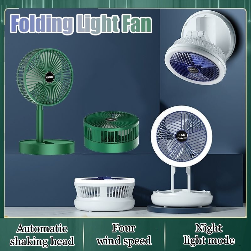 Cordless Folding Fan Telescopic Cooling Wireless Portable Fan USB
