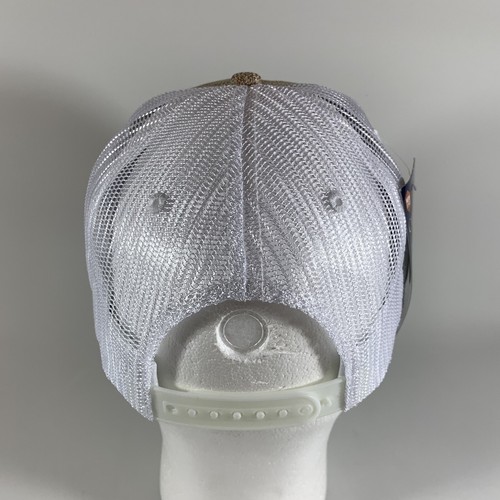 NWT Perrier Khaki Canvas & Mesh Adjustable Snapback Cap, Embroidered - Picture 4 of 8