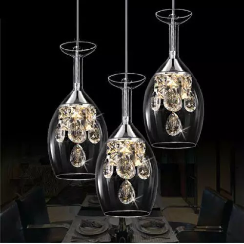 Modern Crystal Wine glasses Chandelier Ceiling Lights Pendant Lamp