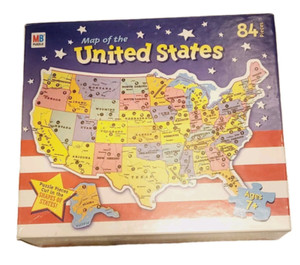 Hasbro Milton Bradley Map of The United States 84 Piece Jigsaw Puzzle 2002