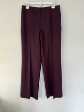 St John Wide Leg Dress Pants Burgundy Size 8