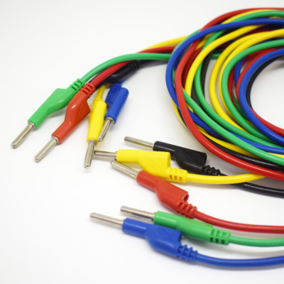 1set 5 colors 3M Silicone High Voltage Dual 4mm Banana Plug Test Leads Cable