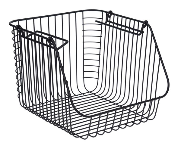Aufbewahrungskorb Metallkorb Obstkorb Lebensmittelkorb HäNgekorb Metall Schwarz-image