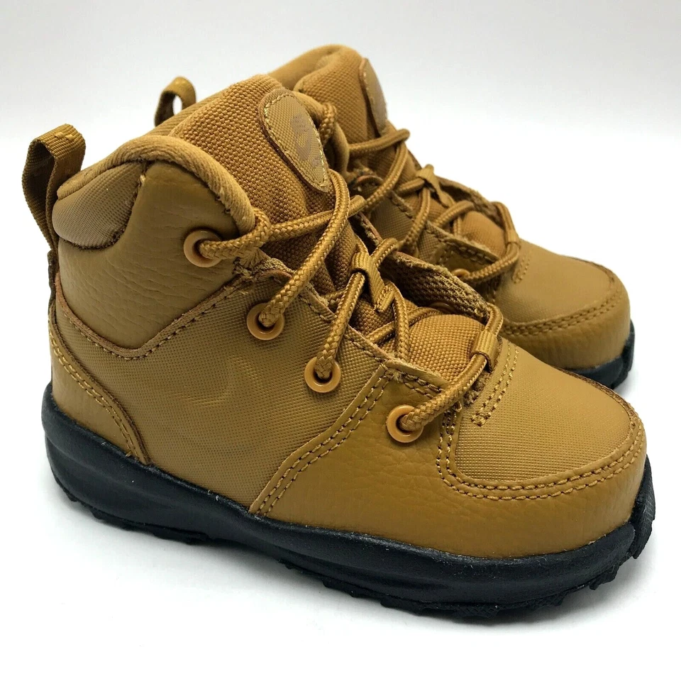 *NUEVO* Bebé NIKE MANOA CUERO (TD) Bota Trigo / Negro (BQ5374 700) Foto 3 de 4