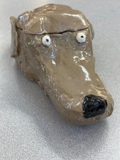 abstract dog sculpture art jar