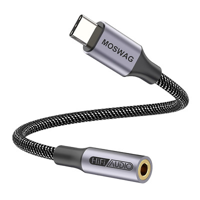 MOSWAG USB Type C to 3.5Mm Headphone Jack Adapter, Audio Adapter USB C to Aux Do