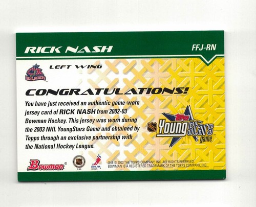 2002-03 Bowman Young Stars Fabric Of The Future Game Worn Jersey Insert Cards - Picture 41 of 51